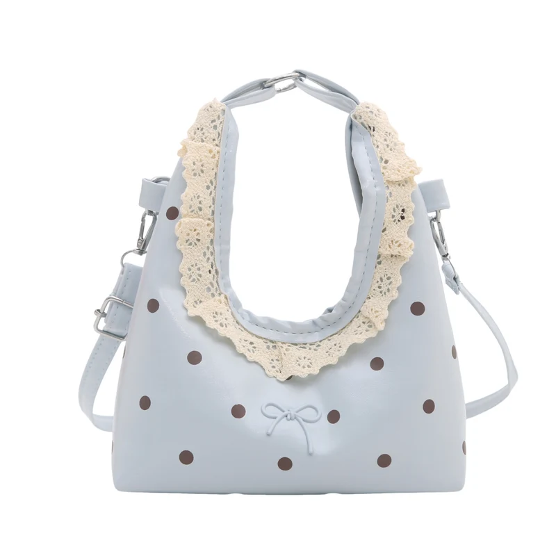 Dekorativer Handtasche mit Spitzenrand und Punkte-Muster