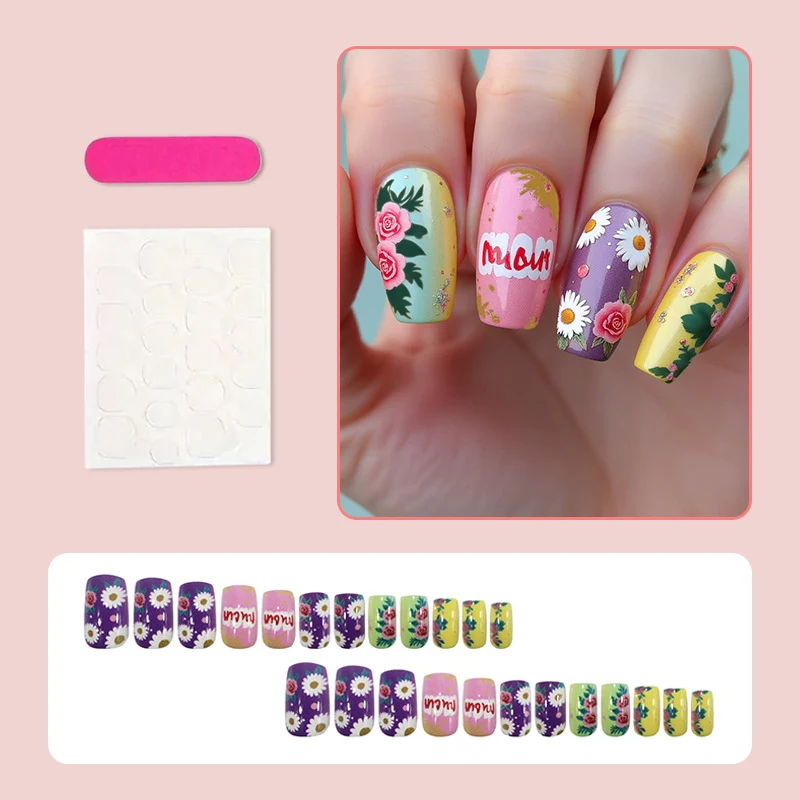 Kunstnagelset mit floralen und kreativen Designs Brehn