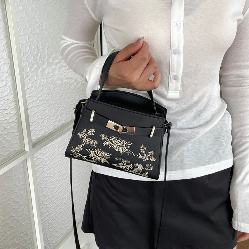 Elegante floral bestickte Handtasche
