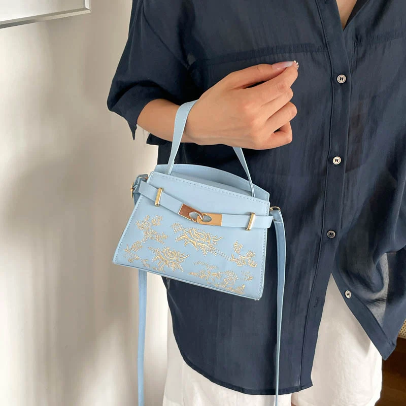 Elegante floral bestickte Handtasche