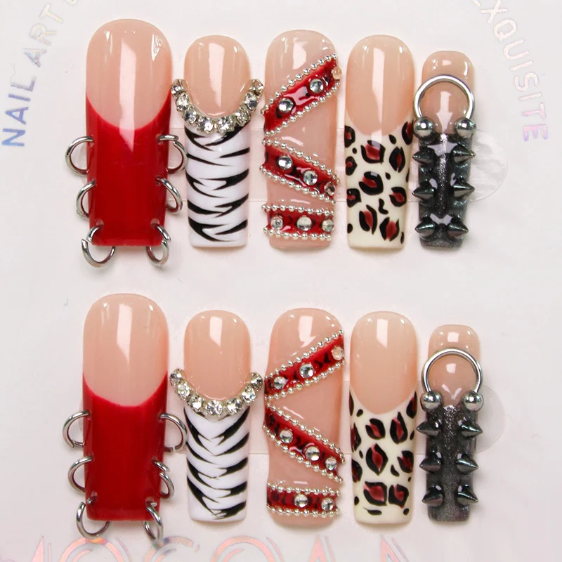 Kunstnagelset mit glamourösen Akzenten und außergewöhnlichen Designs Brehn