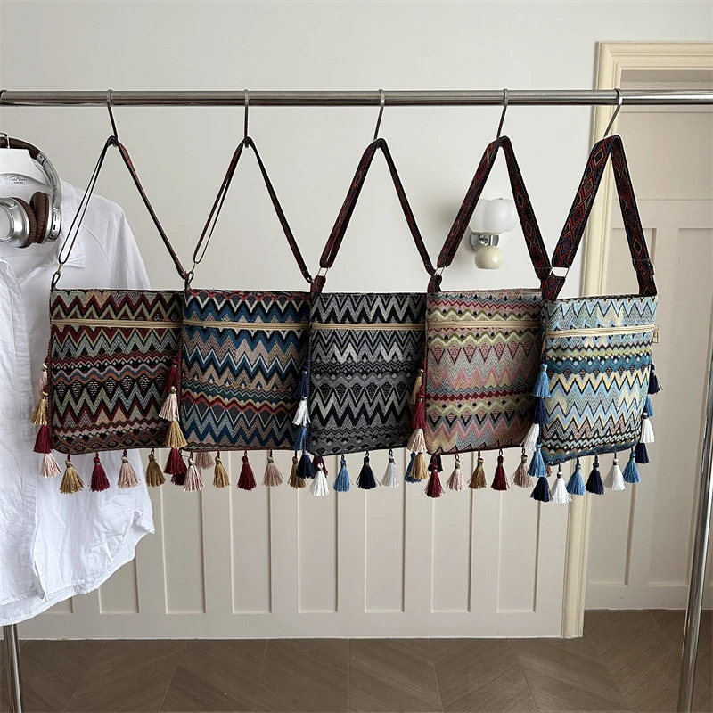 Bohemian Gewebte Schultertasche