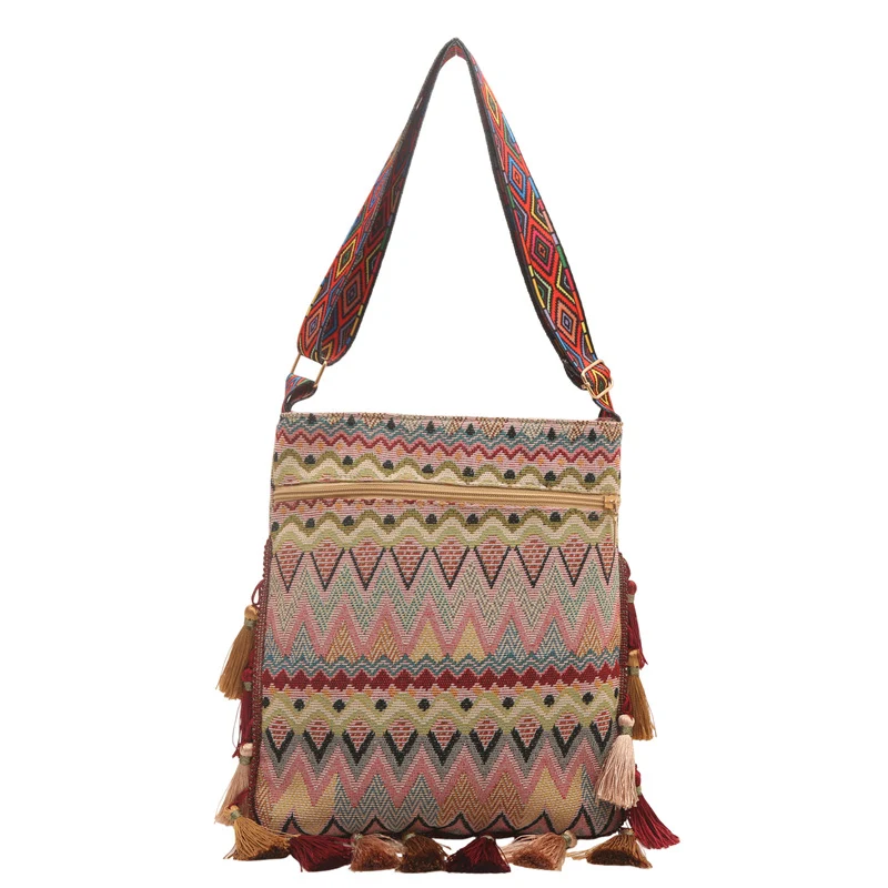Bohemian Gewebte Schultertasche