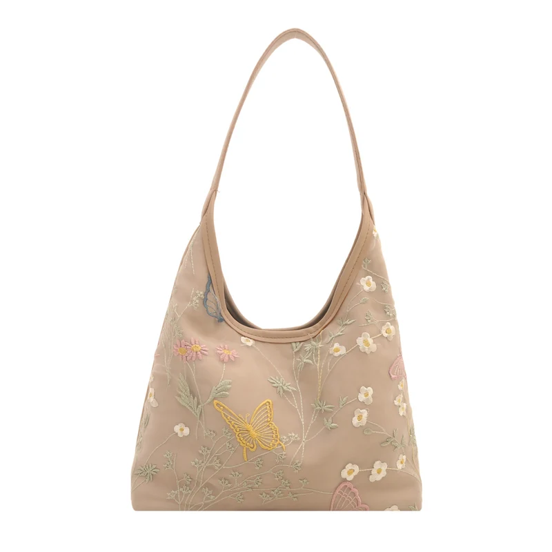 Künstlerisch bestickte Hobo-Tasche