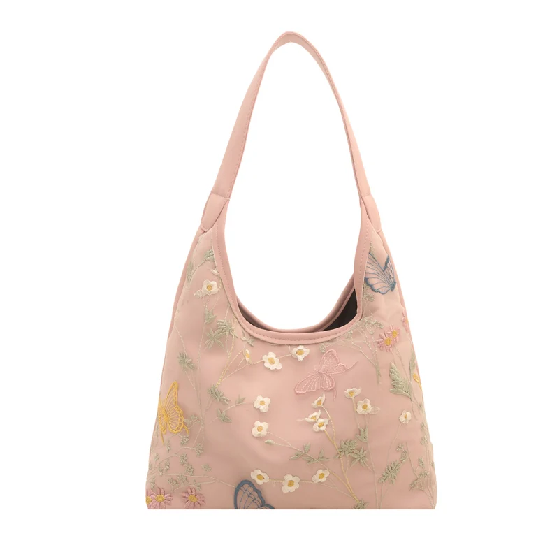 Künstlerisch bestickte Hobo-Tasche