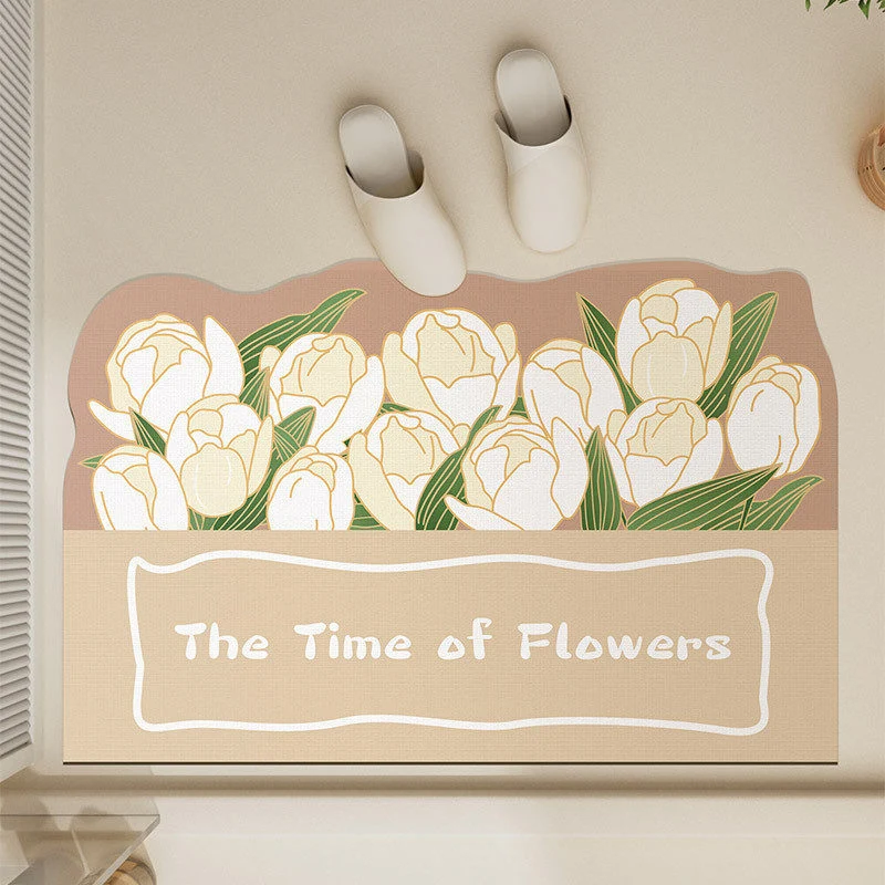 Florales Design Badezimmerteppich für Badezimmerböden