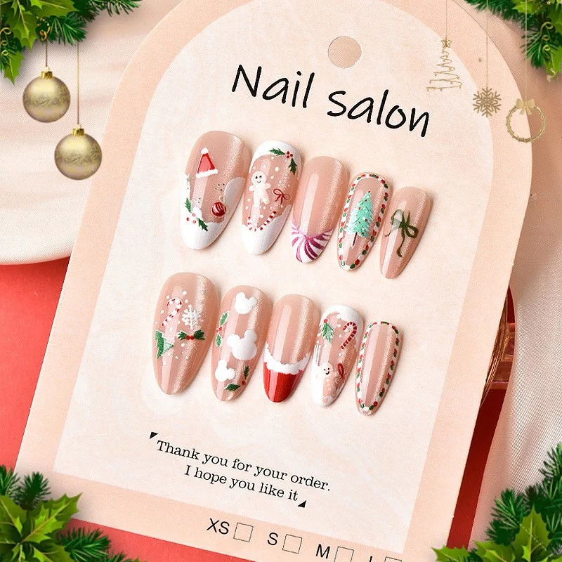 Kunstnagelset mit festlichen Weihnachtsmotiven und eleganten Designs Brehn
