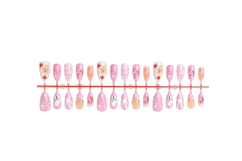 Kunstnagelset mit festlichen Weihnachtsdesigns und glamourösen Akzenten Brehn