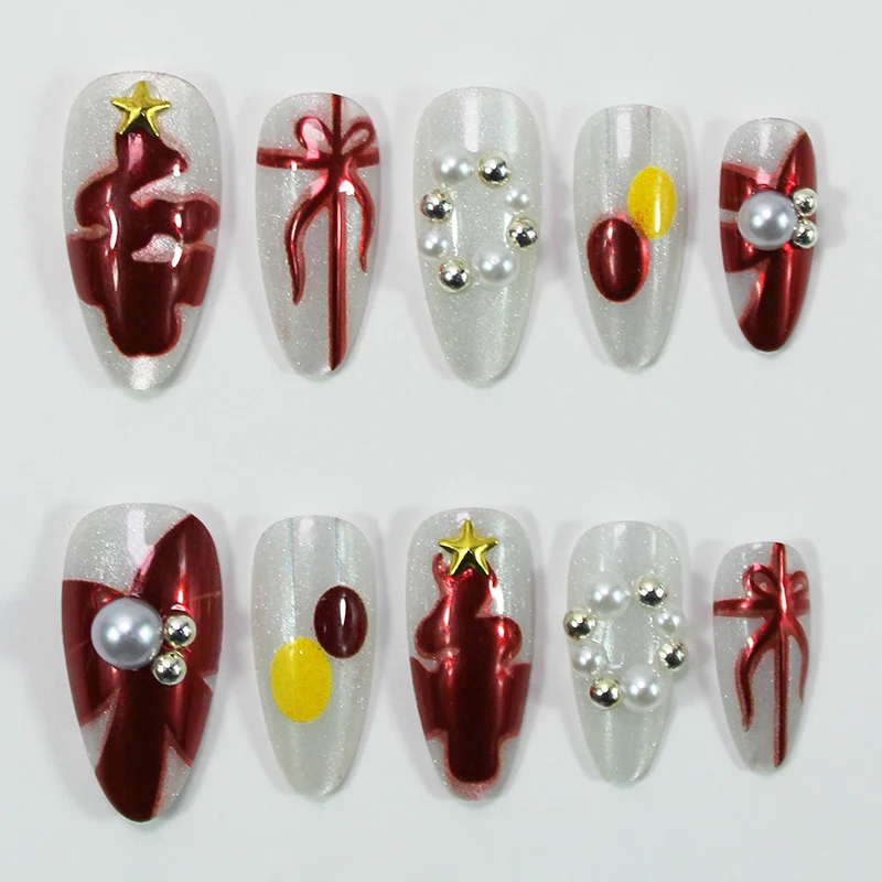 Kunstnagelset mit festlichen Weihnachtsdesigns Brehn