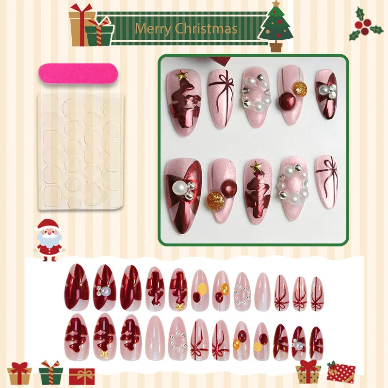 Kunstnagelset mit festlichen Schneemännern und Weihnachtsmotiven Brehn