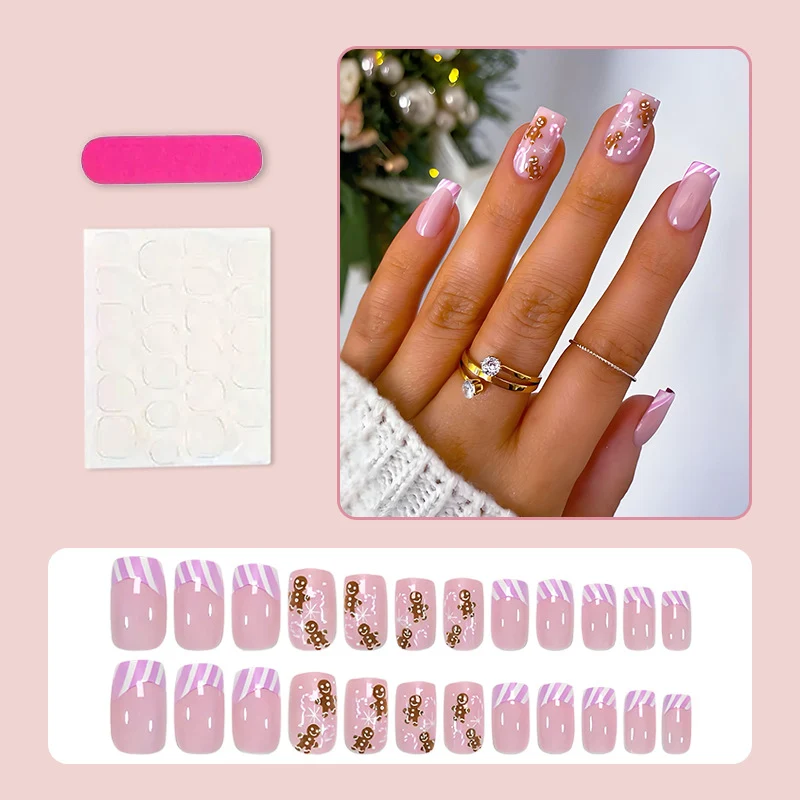 Kunstnagelset mit festlichen Glitzer- und Weihnachtsmotiven Brehn