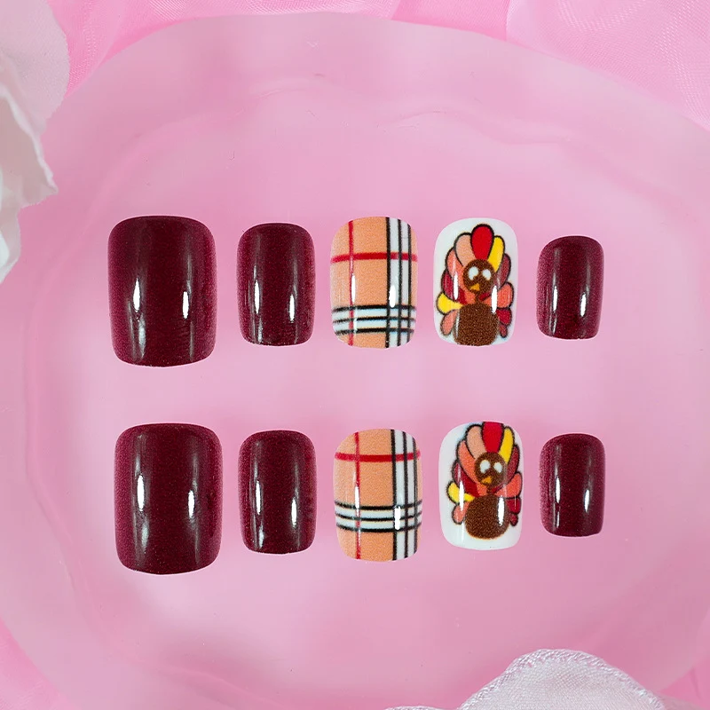 Kunstnagelset mit festlichem Thanksgiving-Motiv Brehn