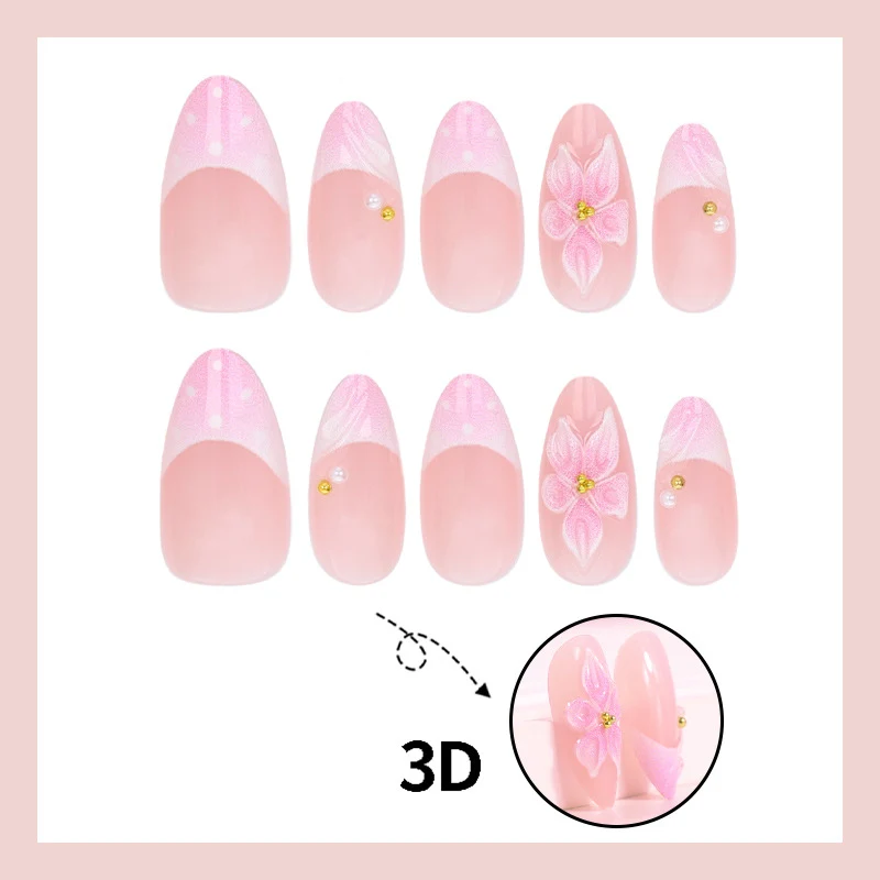 Kunstnagelset mit floraler Akzentgestaltung Brehn