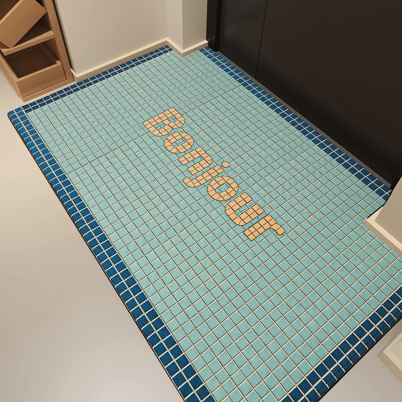 Verspielte Mosaik-Charakter-Türmatte