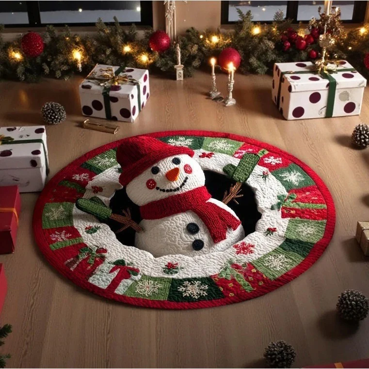 Festlicher Santa-Themen Rundteppich