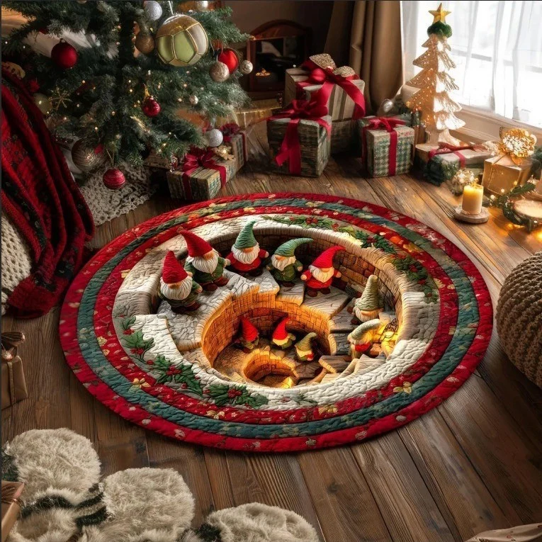 Festlicher Santa-Themen Rundteppich
