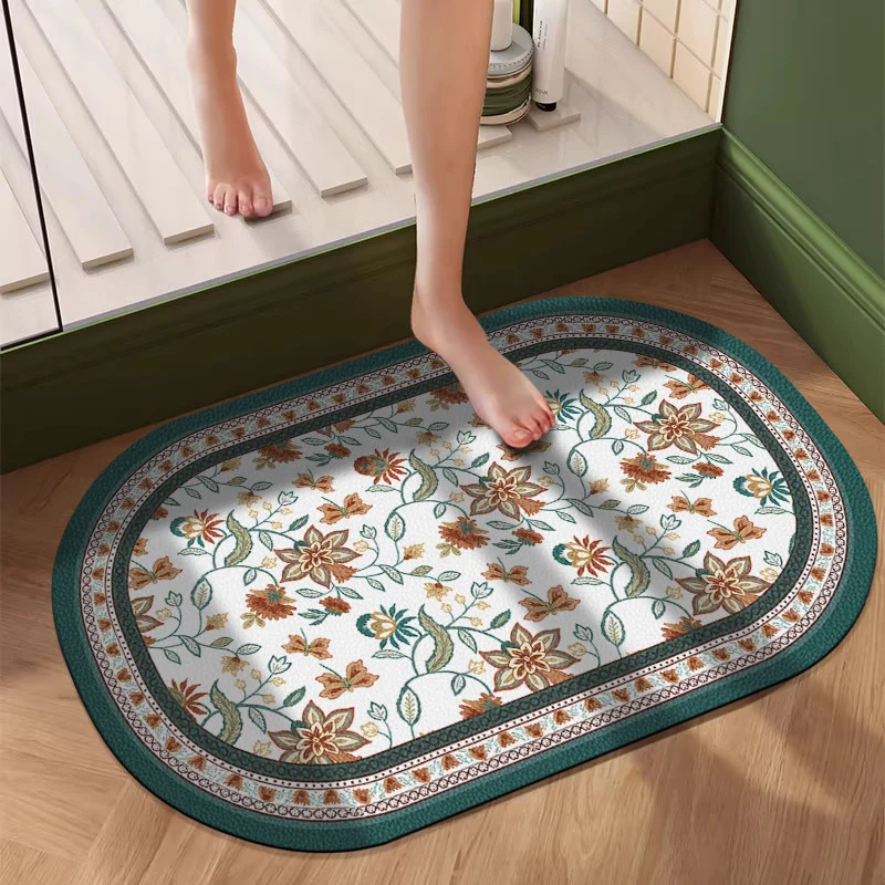 Blumenmuster Ovaler Bereichsteppich