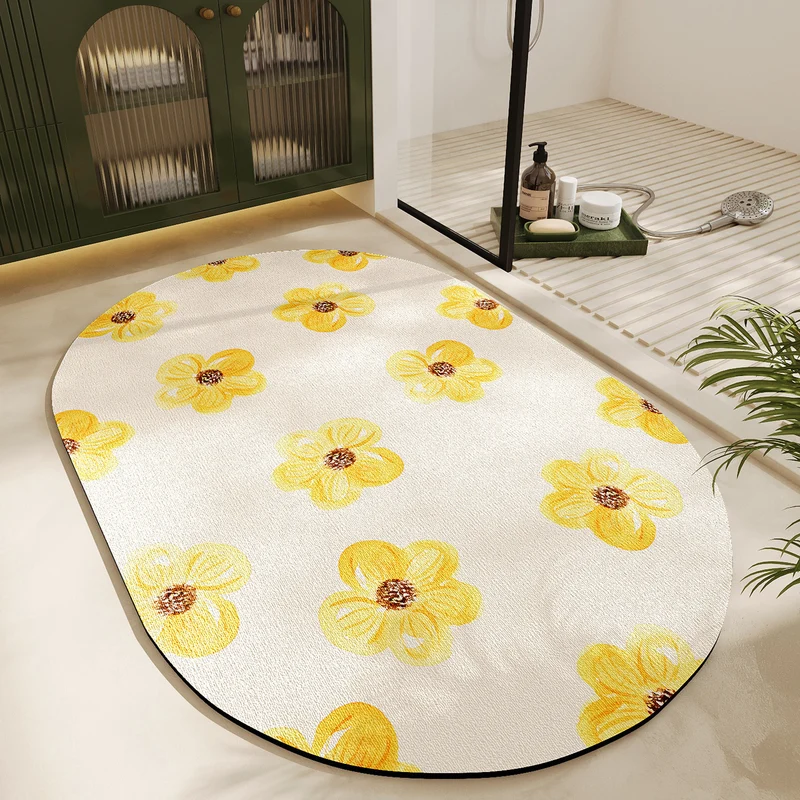 Florales Design-Badeteppich