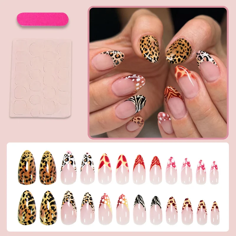 Kunstnagelset mit eleganten Tier- und Geometriedesigns Brehn