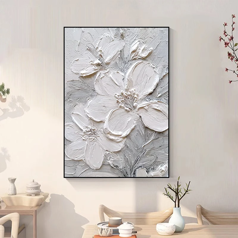 Strukturierte florale Relief-Wandkunst