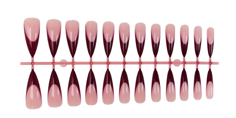 Kunstnagelset mit eleganten spitzen, mondäner Farbgebung und kreativem Design Brehn