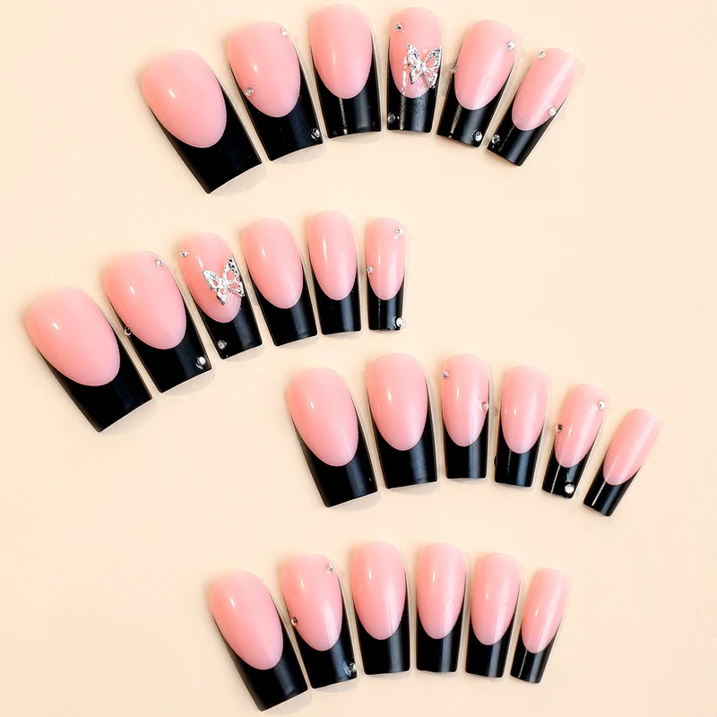 Kunstnagelset mit eleganten Akzenten und glitzernden Details Brehn