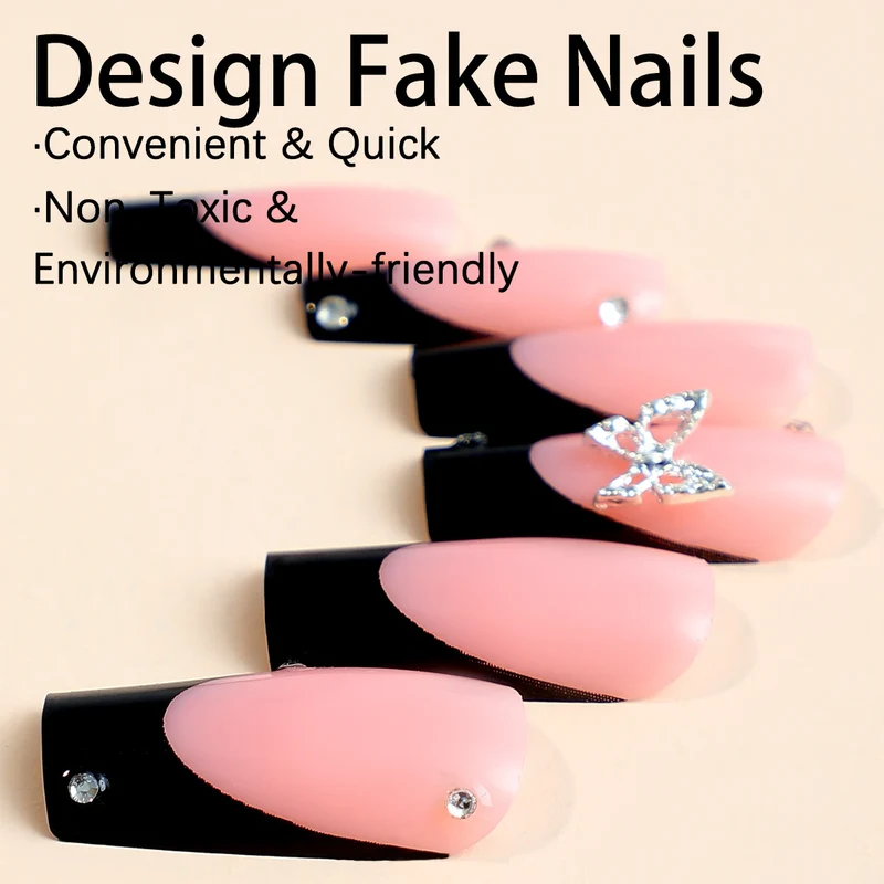 Kunstnagelset mit eleganten Akzenten und glitzernden Details Brehn