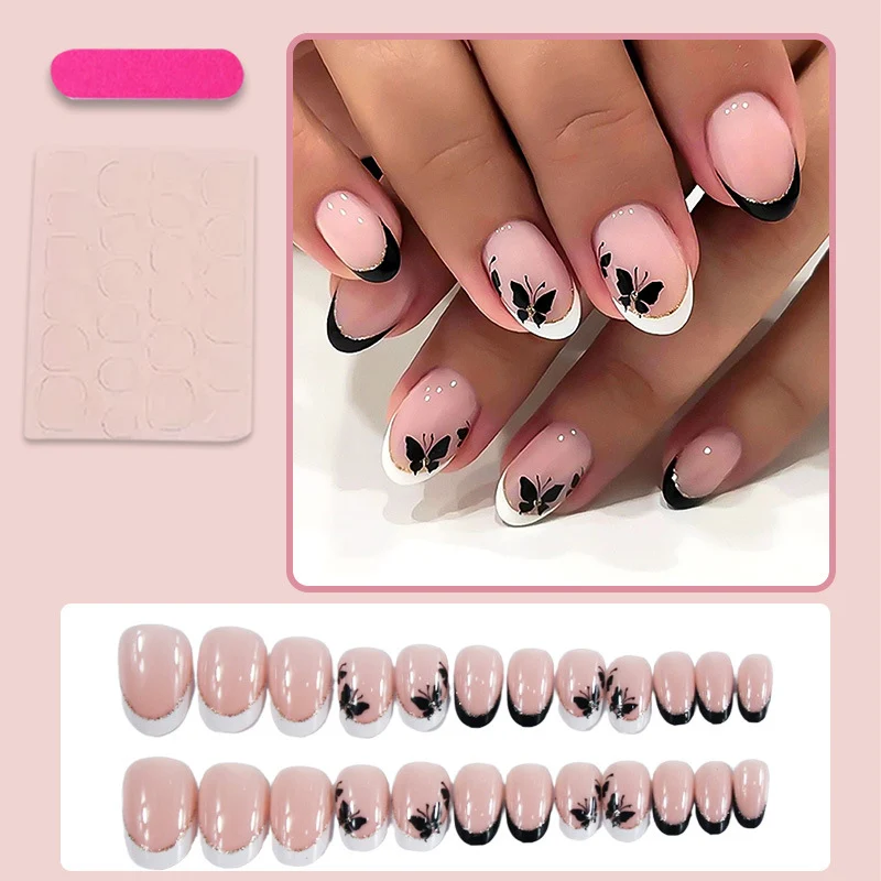Kunstnagelset mit eleganten Schmetterlingsmotiven Brehn