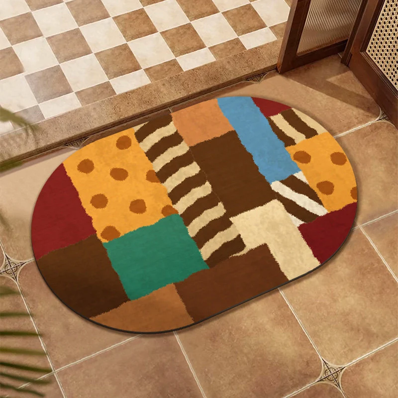 Farbenfrohes Patchwork-Bereichsmatte