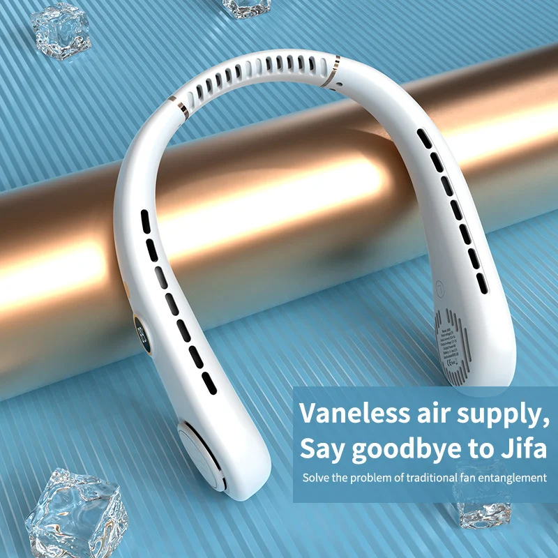 Tragbarer Nackenventilator für Damen mit Temperaturanzeige Skanto
