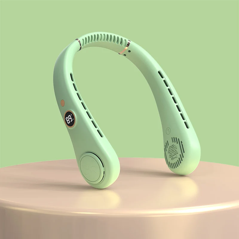 Tragbarer Nackenventilator für Damen mit Temperaturanzeige Skanto