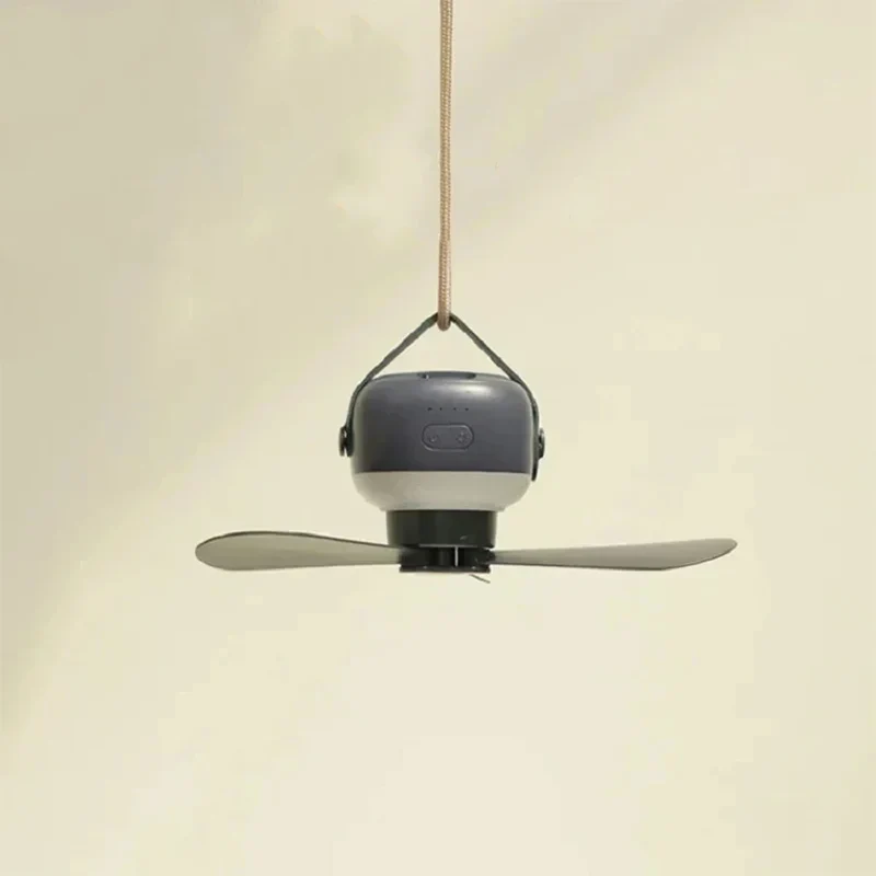 Tragbarer kabelloser Mini-Deckenventilator – USB-Ventilator mit Fernbedienung, Ständer, Nachtlicht für Zuhause, Outdoor & Camping | Skanto
