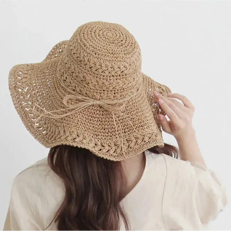 Damen Sonnenhut – Leichter Retro Strohhut für den Strand | Ideal für Sommer und Urlaub