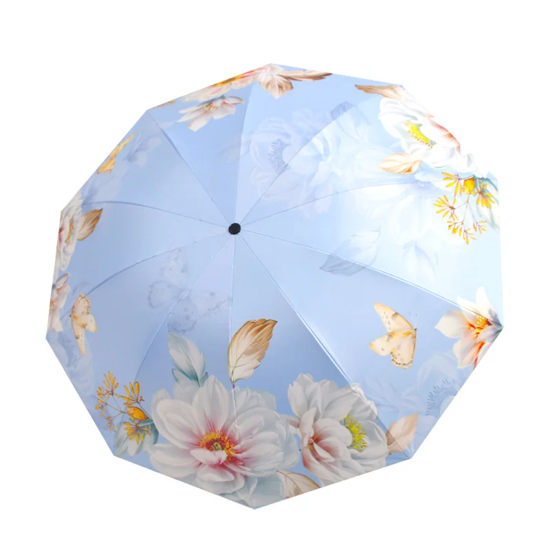 Damen Regenschirm mit Blumenmuster und UV-Schutz Skanto