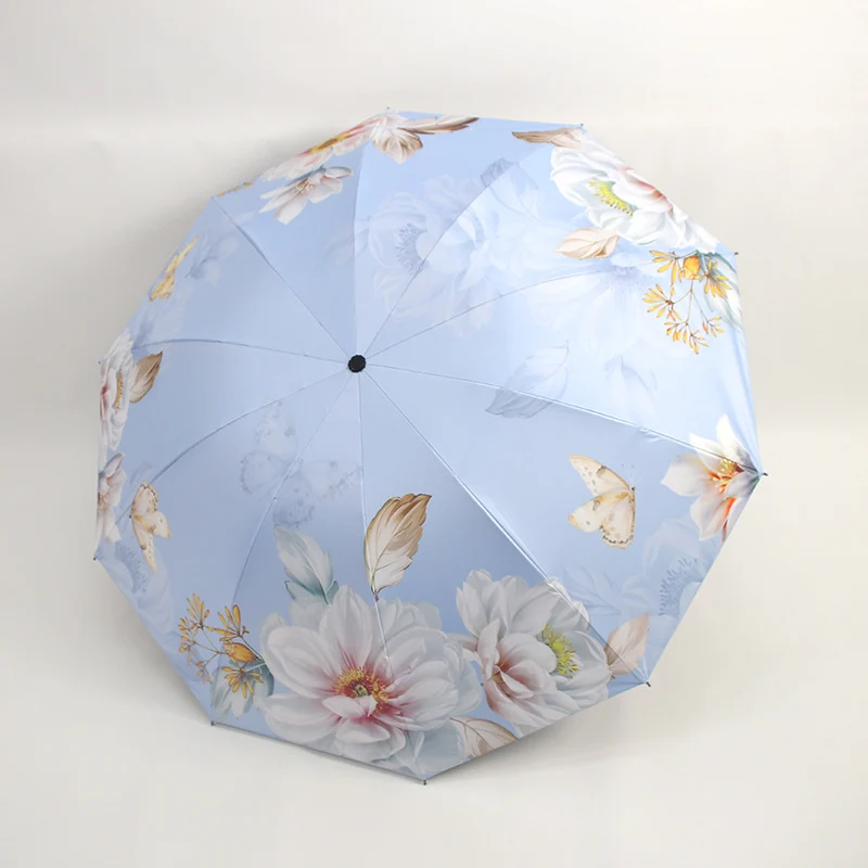 Damen Regenschirm mit Blumenmuster und UV-Schutz Skanto