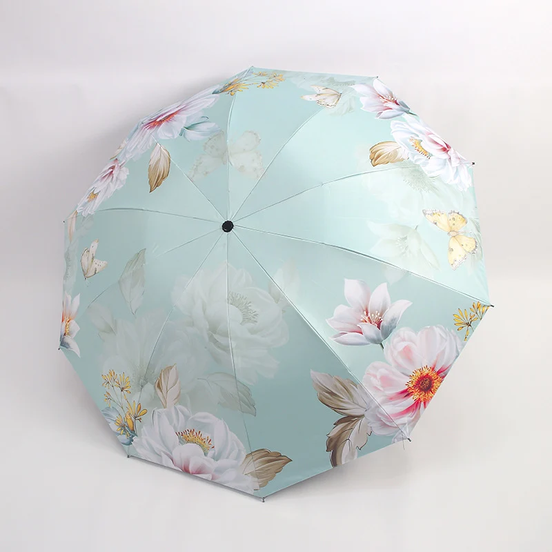 Damen Regenschirm mit Blumenmuster und UV-Schutz Skanto