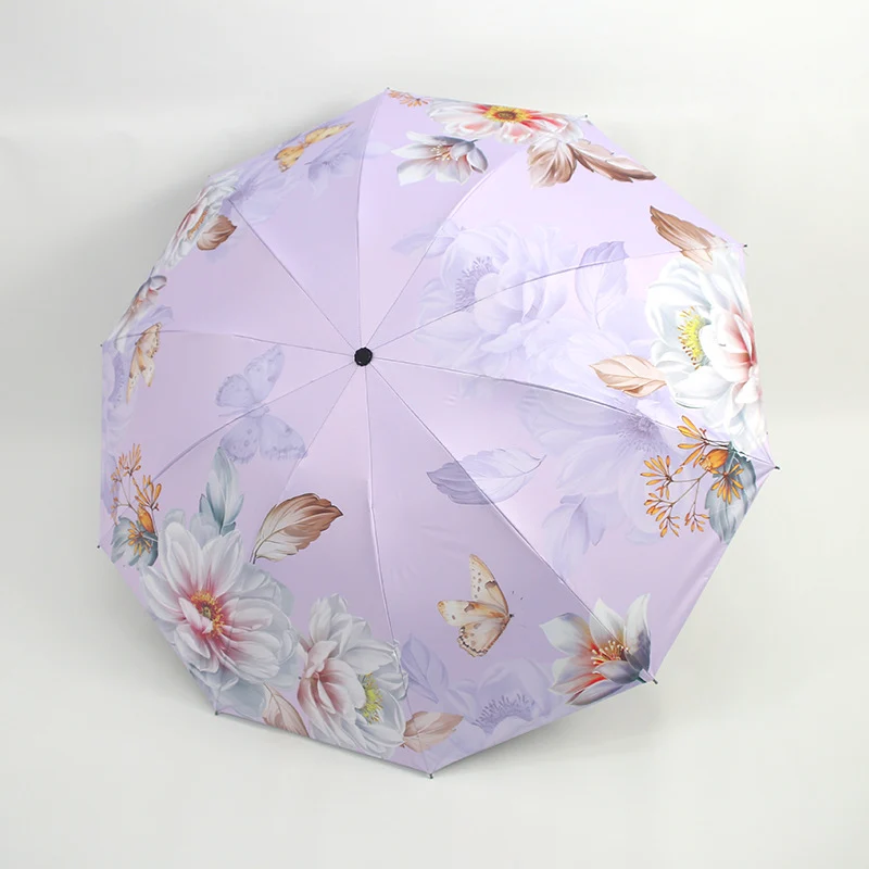 Damen Regenschirm mit Blumenmuster und UV-Schutz Skanto