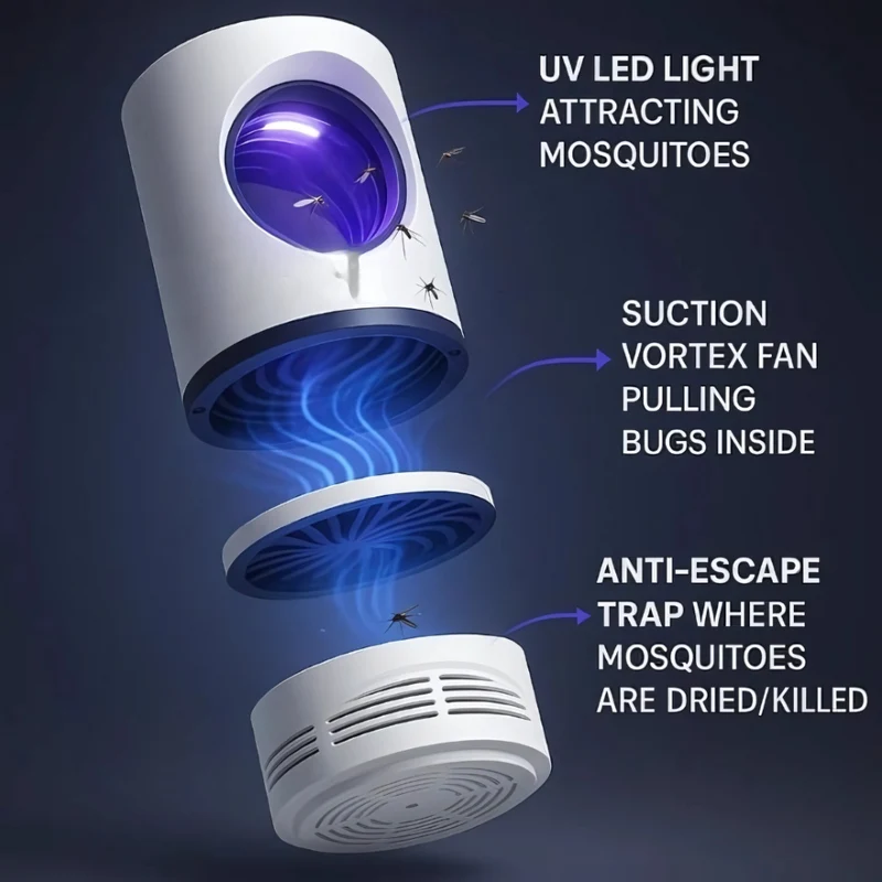 Skanto | Elektrische Insektenfalle, UV-Licht Mückenfalle für Innen- und Außenbereich