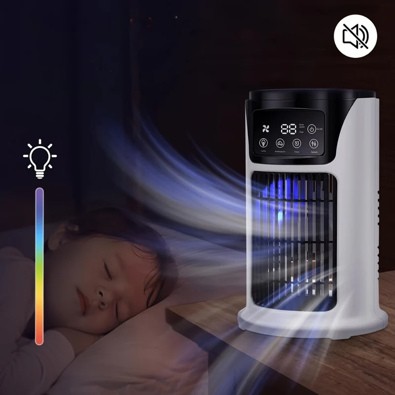 Tragbarer Luftkühler-Luftbefeuchter-Ventilator USB Weiß | Skanto