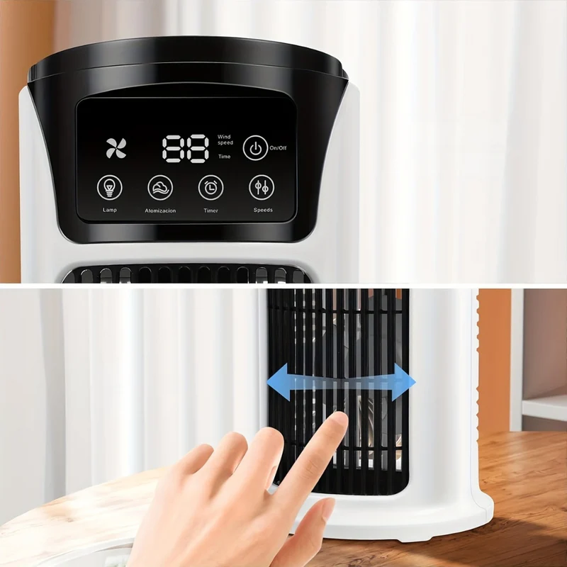 Tragbarer Luftkühler-Luftbefeuchter-Ventilator USB Weiß | Skanto