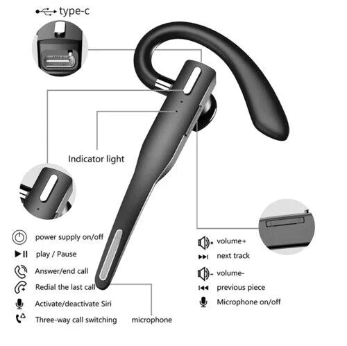 Skanto Trucker Dual Mic Kabelloses Bluetooth 5.1 Noise-Canceling Headset/Kopfhörer