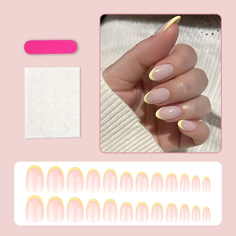 Kunstnagelset mit eleganten French-Spitzen und frischen Farbakzenten Brehn