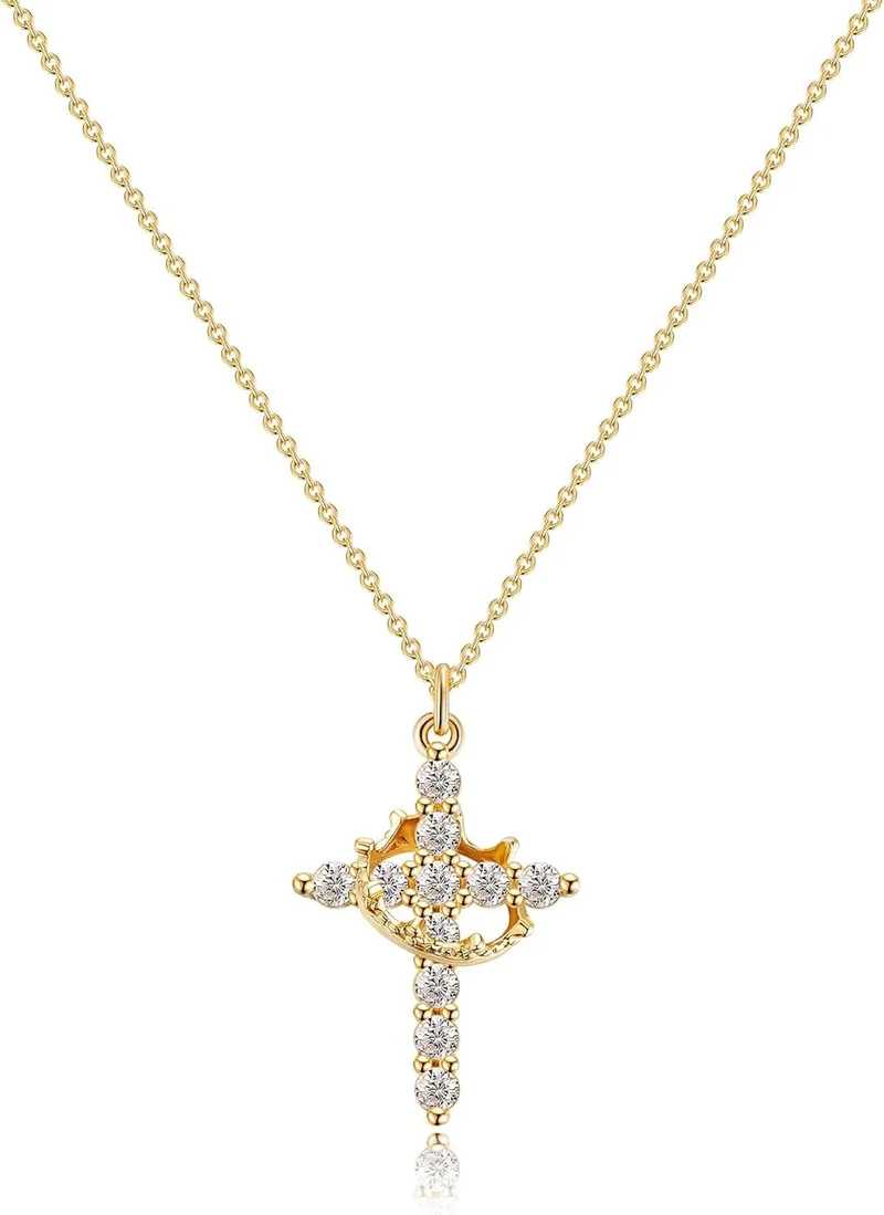Skanto | Elegante 18K Gold Zirkonia Halskette