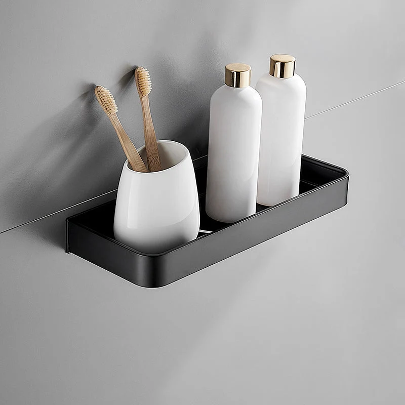 Mattschwarzes modernes Badezimmer-Set 1/2 – Edelstahl-Badezimmerregal