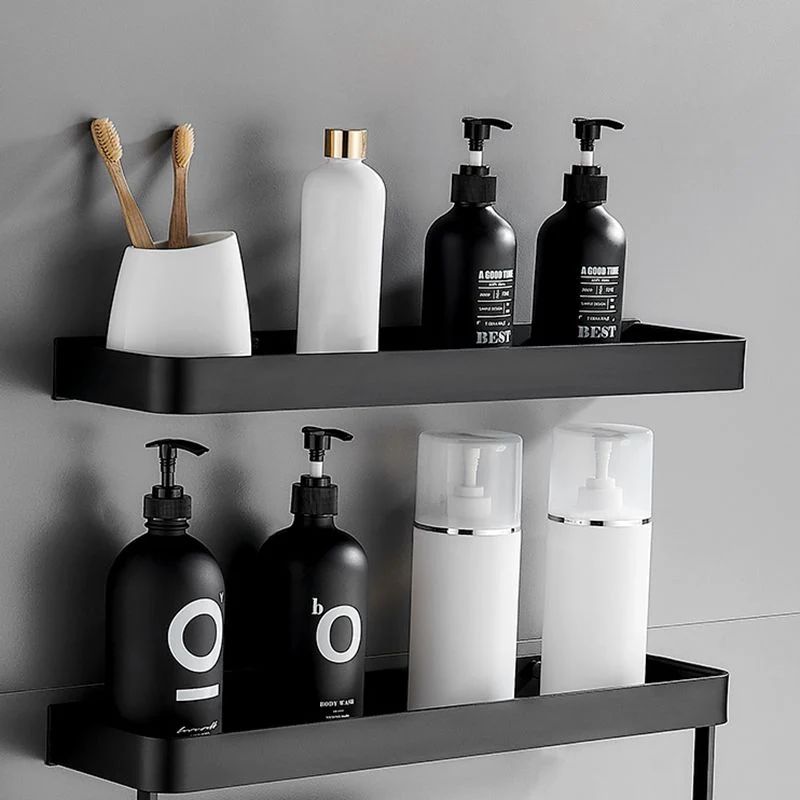 Mattschwarzes modernes Badezimmer-Set 1/2 – Edelstahl-Badezimmerregal