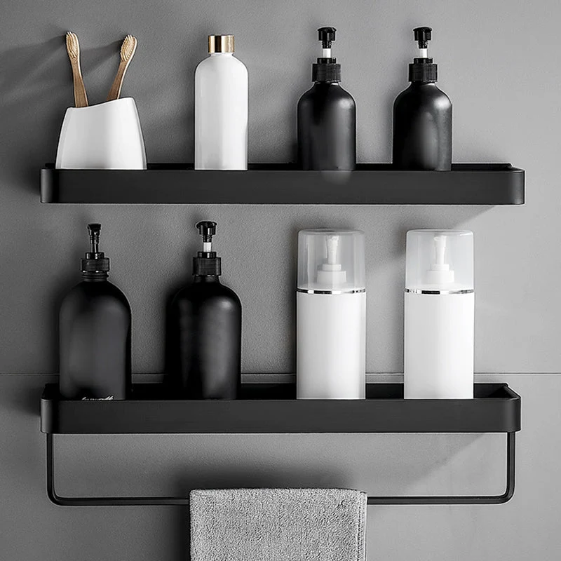 Mattschwarzes modernes Badezimmer-Set 1/2 – Edelstahl-Badezimmerregal