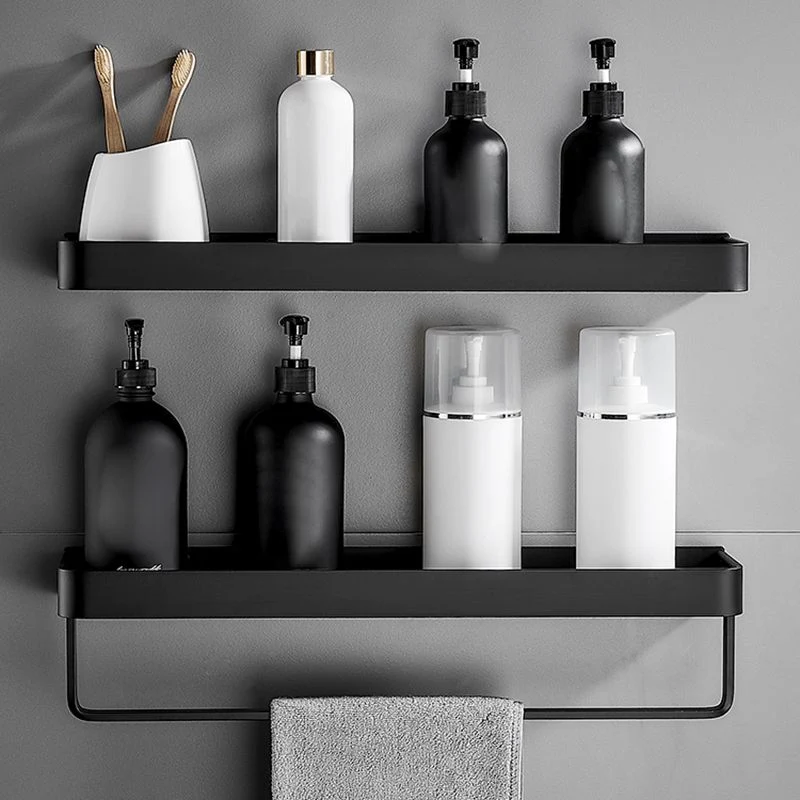 Mattschwarzes modernes Badezimmer-Set 1/2 – Edelstahl-Badezimmerregal