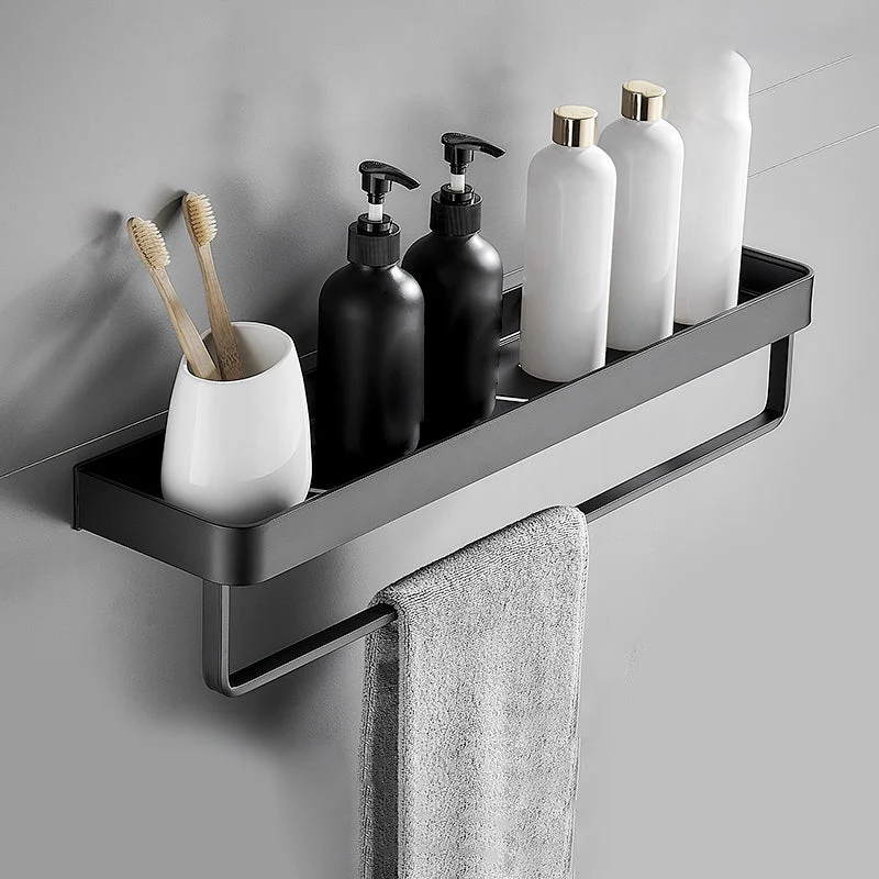 Mattschwarzes modernes Badezimmer-Set 1/2 – Edelstahl-Badezimmerregal