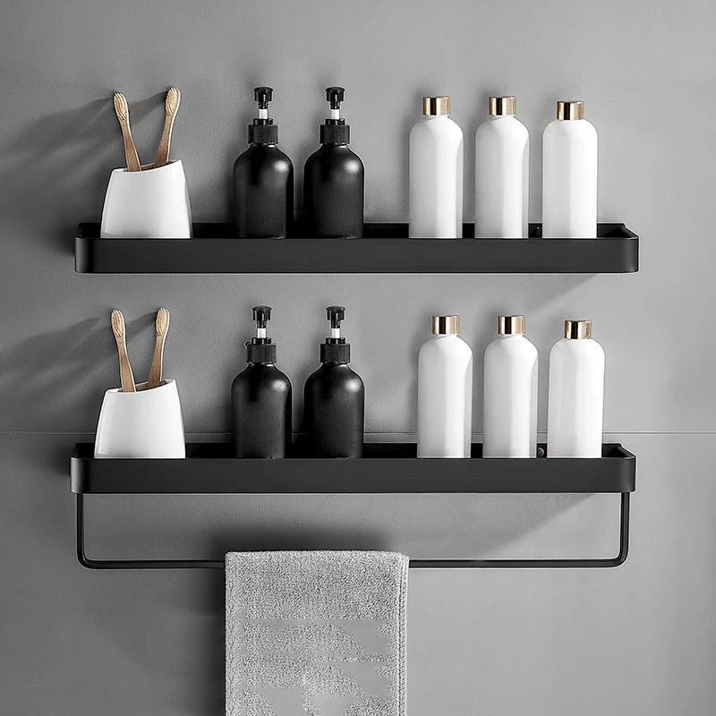 Mattschwarzes modernes Badezimmer-Set 1/2 – Edelstahl-Badezimmerregal