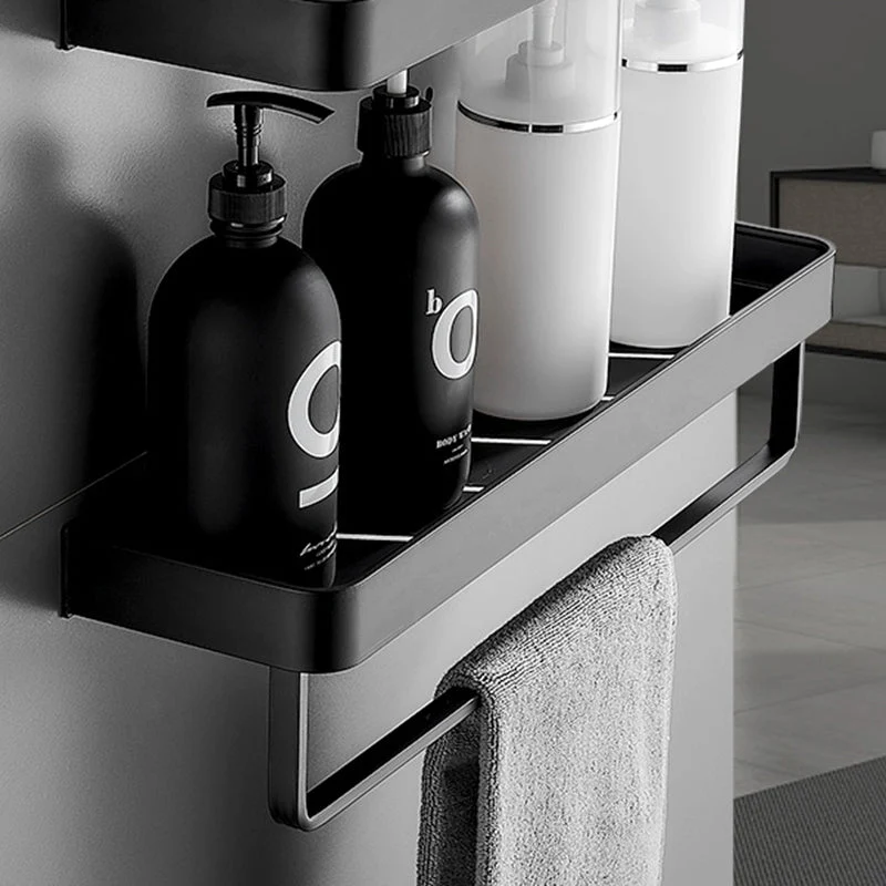 Mattschwarzes modernes Badezimmer-Set 1/2 – Edelstahl-Badezimmerregal